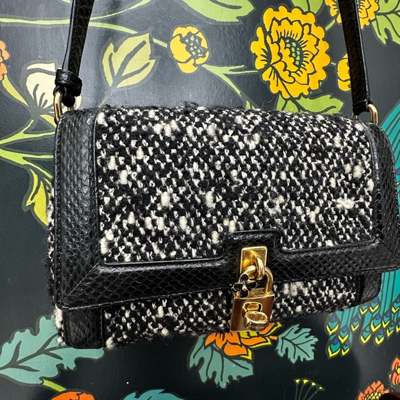 Dolce & Gabbana Tweed & Python Shoulder Bag with Padlock, Made in Italy with COA - Picture 7 of 16